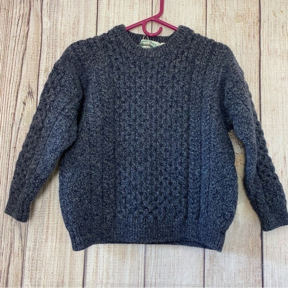 Aran Crafts Gray Cable Knit Sweater